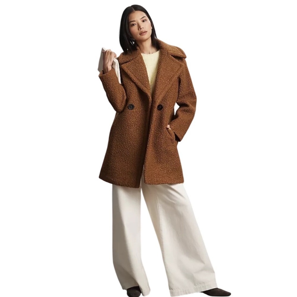 NVLT Cozy Teddy Sherpa Fleece Double Breasted Coat Women's M/M Warm Winter‎ - Picture 2 of 8